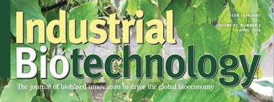 Industrial Biotechnology Journal Cover April 2016 v3