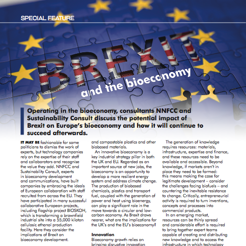 Bárbara Mendes Jorge and Bob Horton 'Brexit and the Bioeconomy' in Speciality Chemicals Magazine May 2018