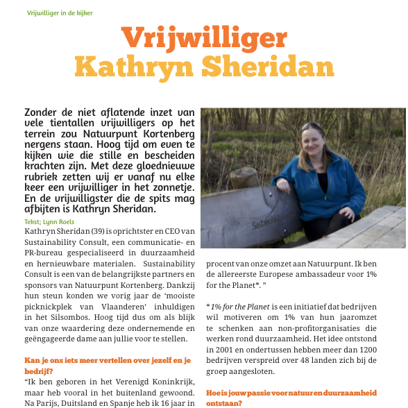 Kathryn Sheridan Interview in De Kaardebol April 2016